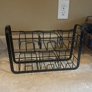 Black Metal 6 compartment tea holder